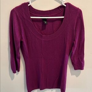 New York & Company Purple Crew Neck Sweater